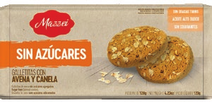 Cookies de Avena y Canela Sin Azúcares 105g